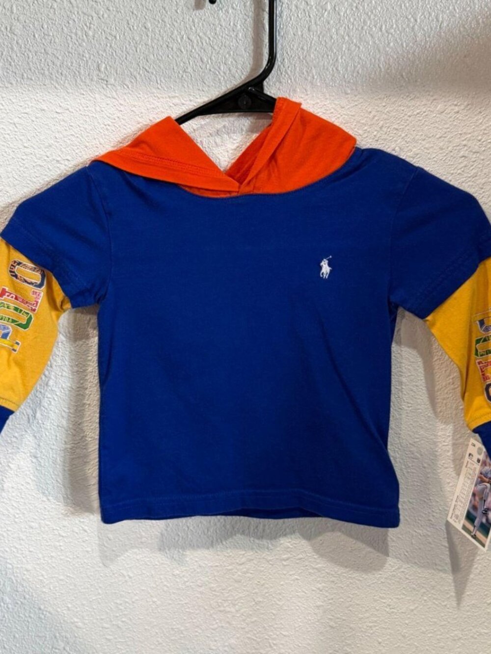 Polo Ralph Lauren Kids Colorblock Hooded Tee Size 12M